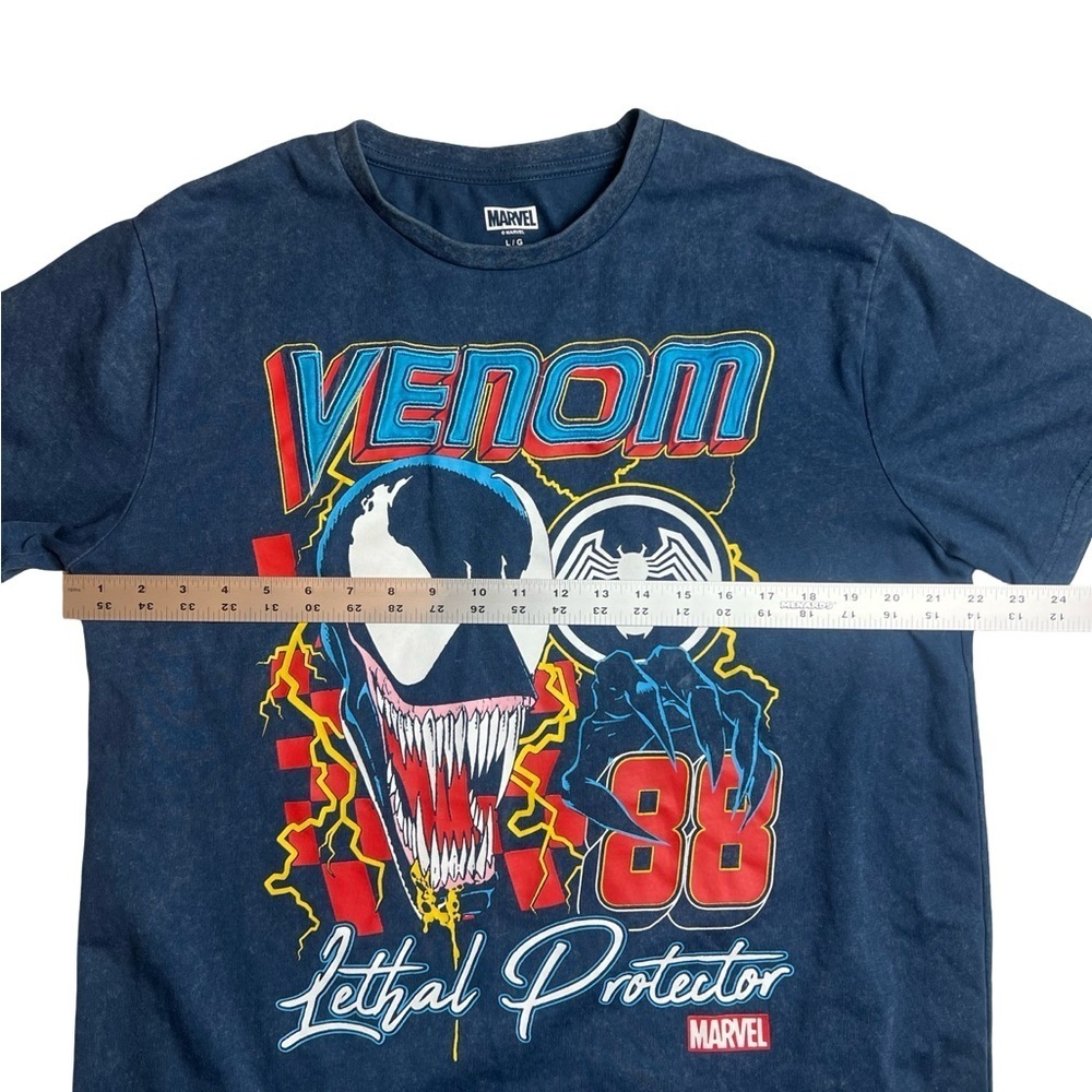 Marvel Mad Engine Blue Graphic T-Shirt Venom Mens L Vintage Wash Embroidered - Picture 6 of 8
